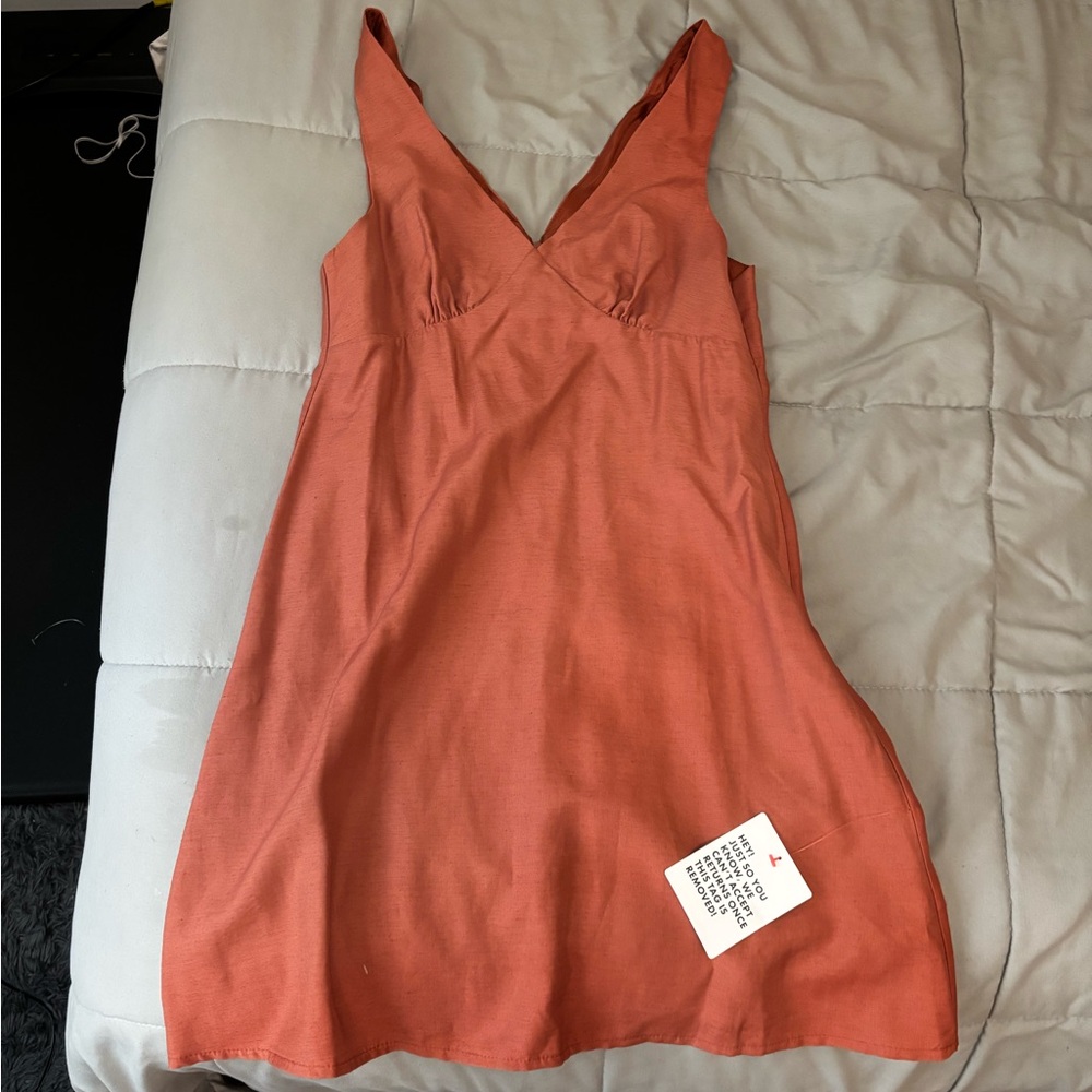 Chic peach V-Neck Dress